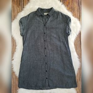 Madewell Linen Blend Chambray Shirtdress Pocket XS